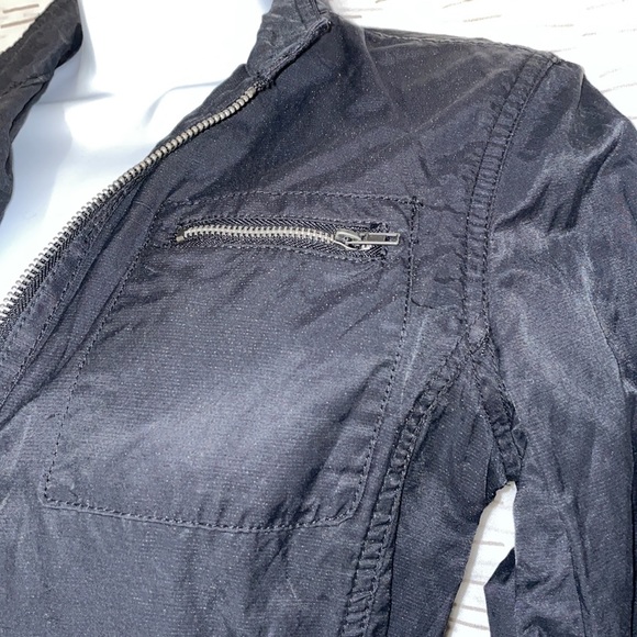 Converse black zip up moto jacket XS 4 pockets lightweight - Picture 6 of 10